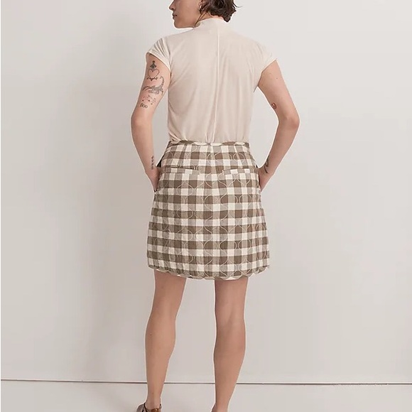 NWT Madewell Quilted Flannel Skirt in Gingham Check Size 0 Plaid Mini Skirt - Picture 3 of 14